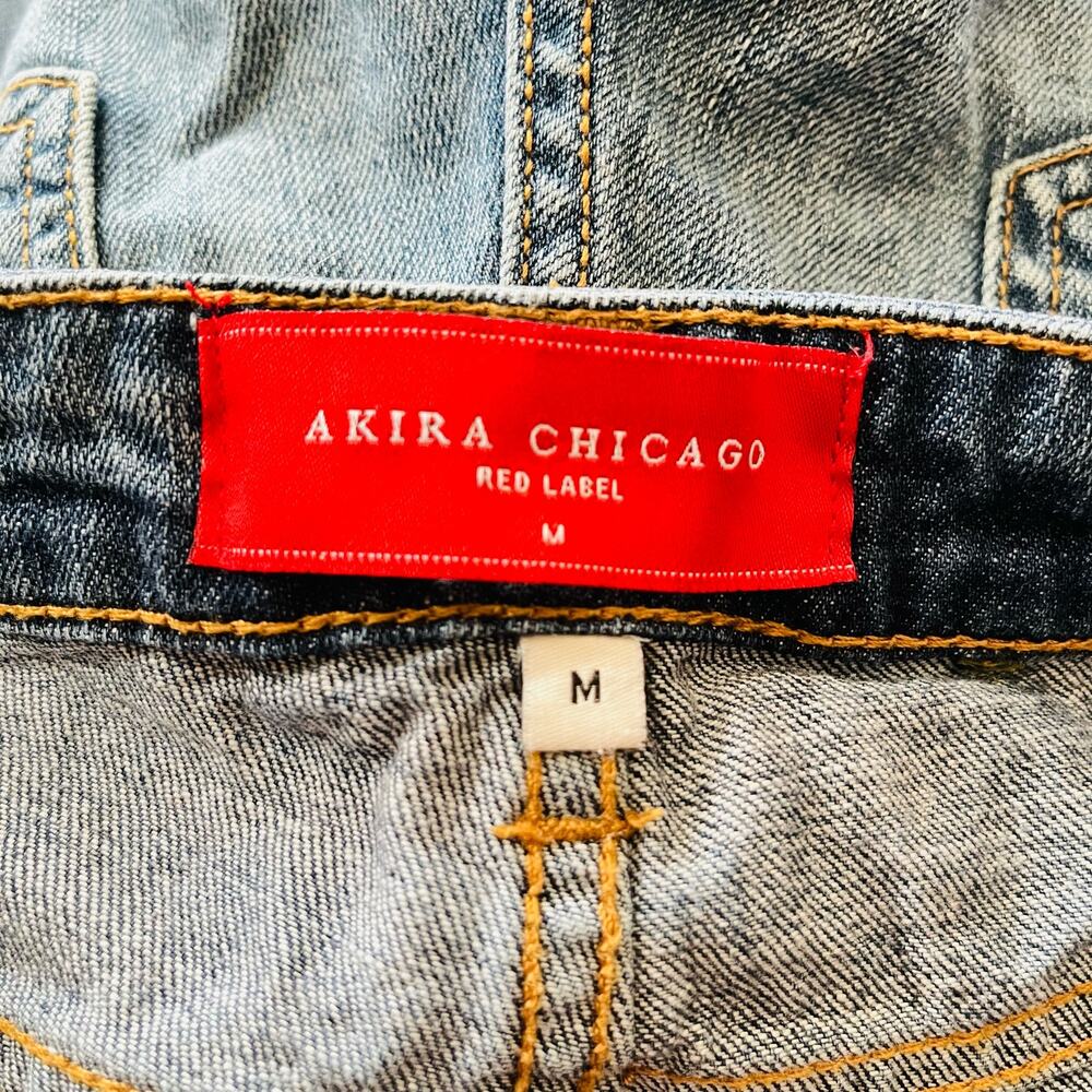 Akira Chicago Red Label Distressed Denim Shorts M - Picture 5 of 9